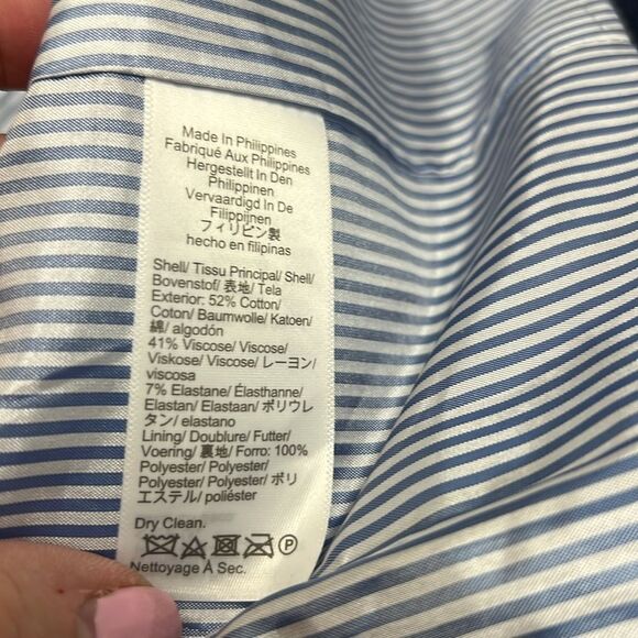 J. Crew Factory BP095 Navy Blue Cotton-blend two-button blazer size 18 NWT flaw - Picture 9 of 12